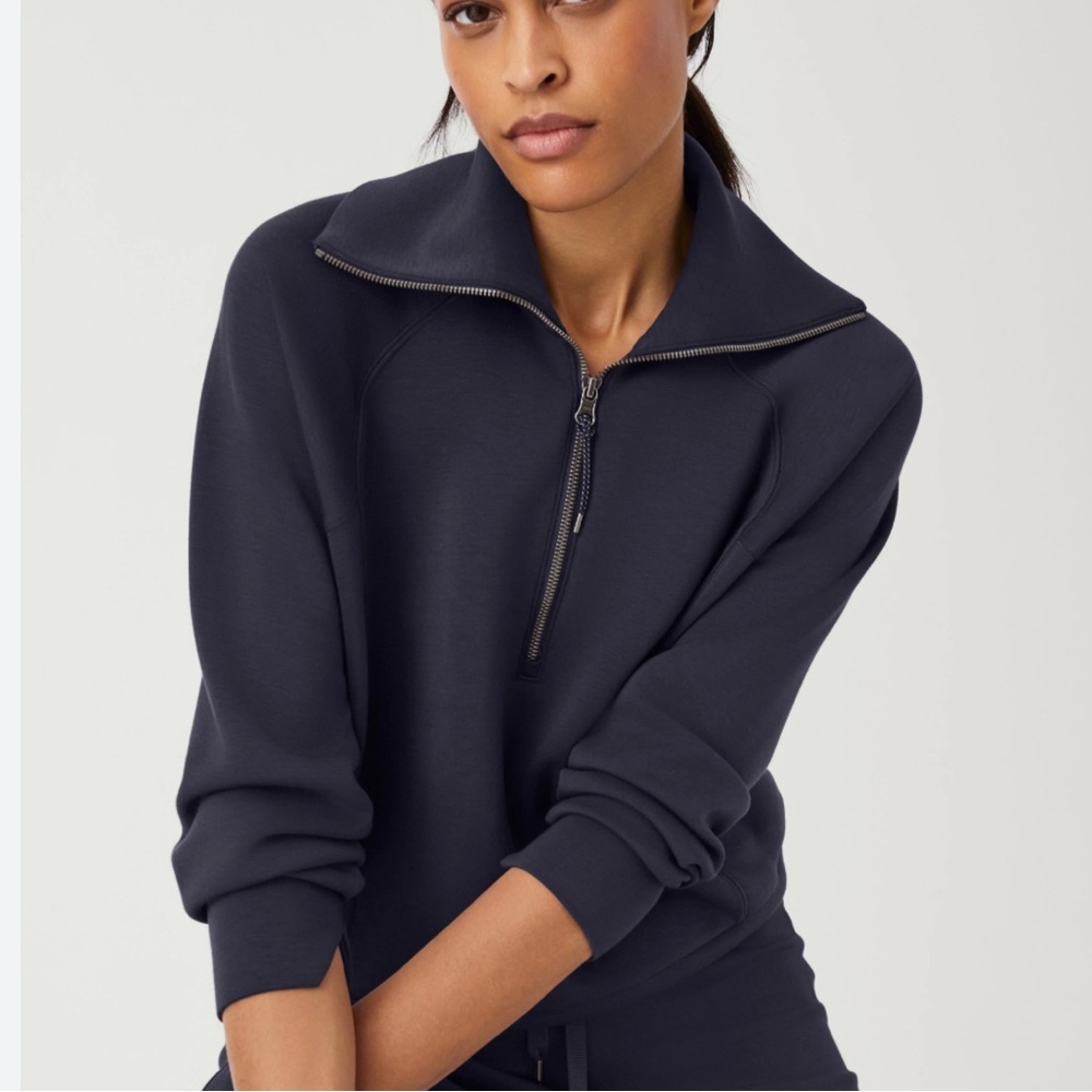 SPANX Air Essentials Half-Zip in Dark Storm